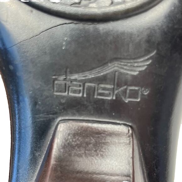 Dansko Risa Brown Distressed Leather Knee High Cuffed Zip Heel Boot Size 7.5-8 - Picture 12 of 13